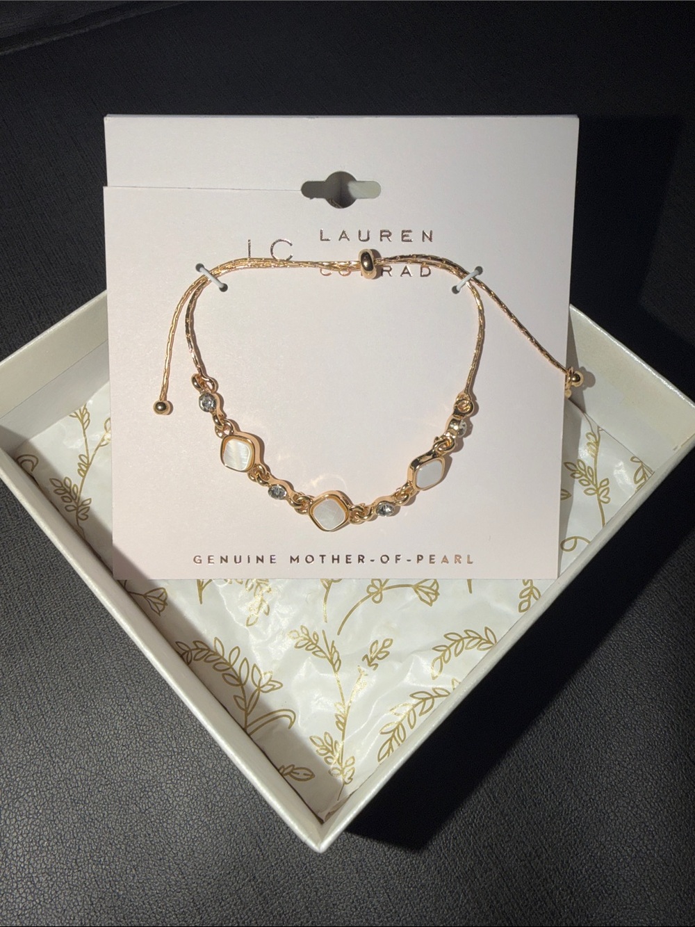 Lauren Conrad Gold and White Mother-of-Pearl Bracelet